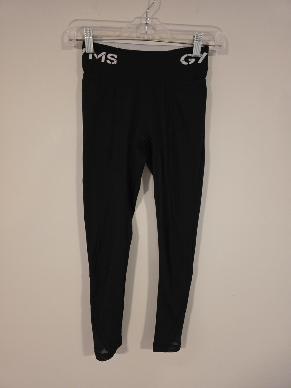 Gymshark Black High-Rise Leggings with Logo Waistband